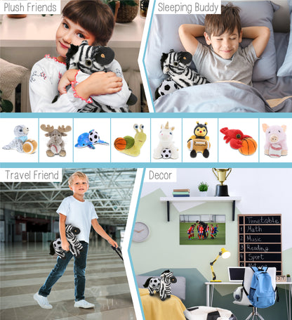 SUPER-SOFT PLUSH - ZEBRA 9" WITH SOCCER PLUSH