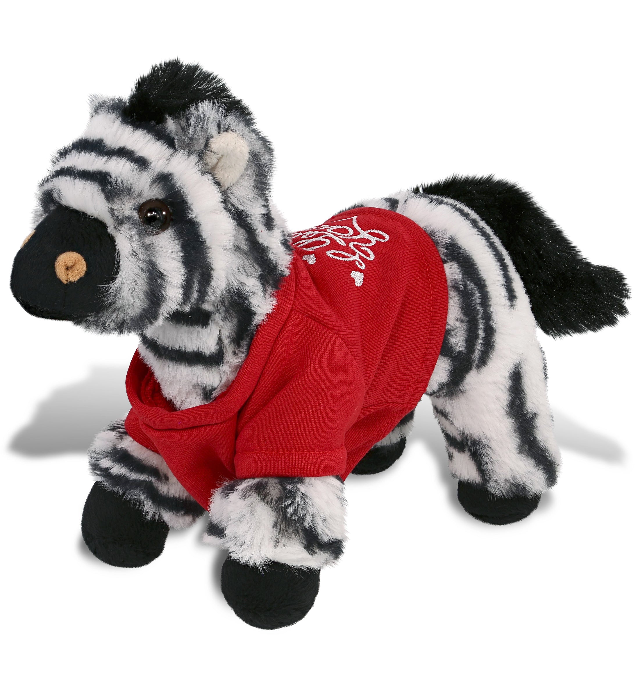 PLUSH I LOVE YOU RED SHIRT- SUPER-SOFT PLUSH - ZEBRA 9"