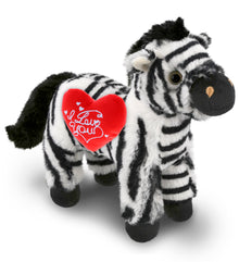 PLUSH I LOVE YOU RED HEART - SUPER-SOFT PLUSH - ZEBRA 9"