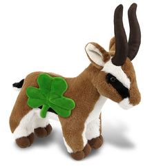 DolliBu Super Soft Antelope Stuffed Animal with Green Plush Shamrock - 11 Inch