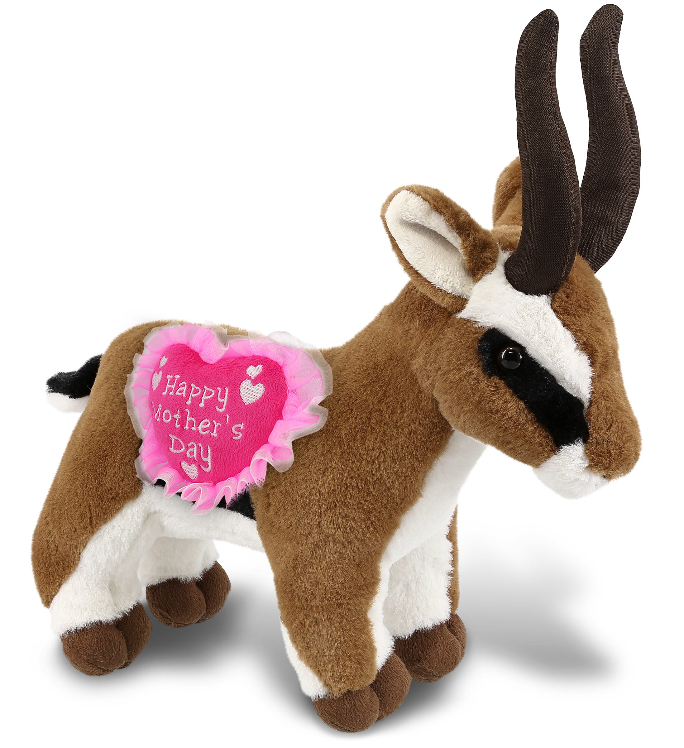 PLUSH MOTHERS DAY HEART - SUPER-SOFT PLUSH - ANTELOPE 10"