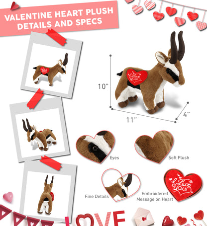 PLUSH I LOVE YOU RED HEART - SUPER-SOFT PLUSH - ANTELOPE 10"