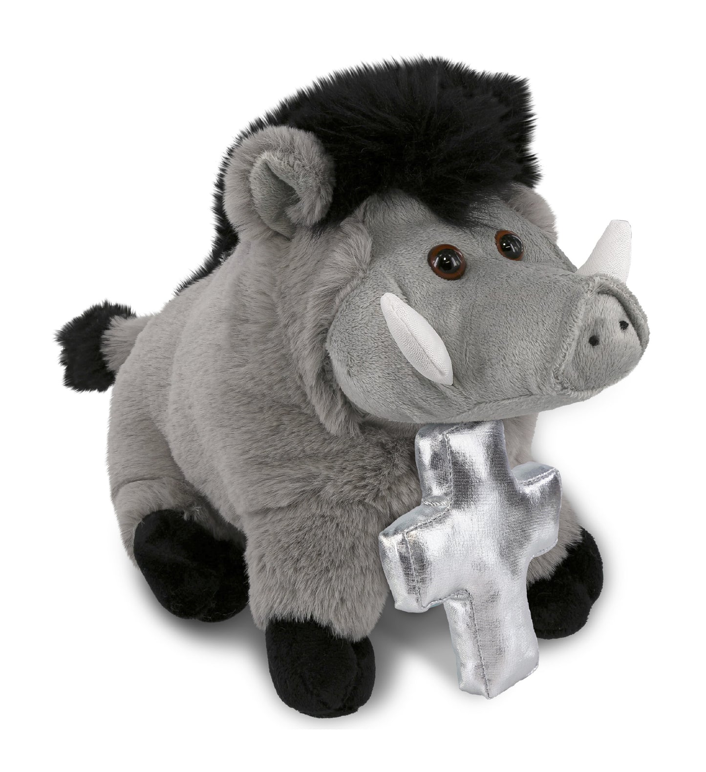PLUSH CROSS - SUPER-SOFT PLUSH - GREY BOAR 7.5"