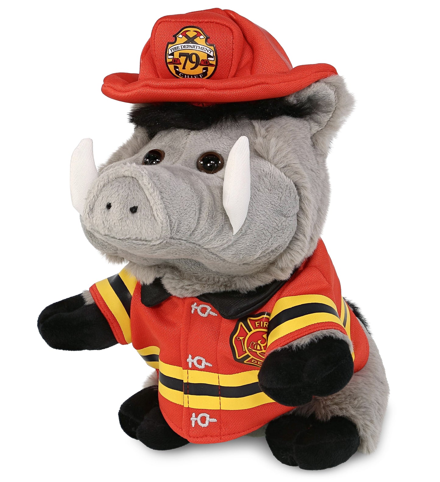 PLUSH FIREMAN - SUPER-SOFT PLUSH - GREY BOAR 7.5"