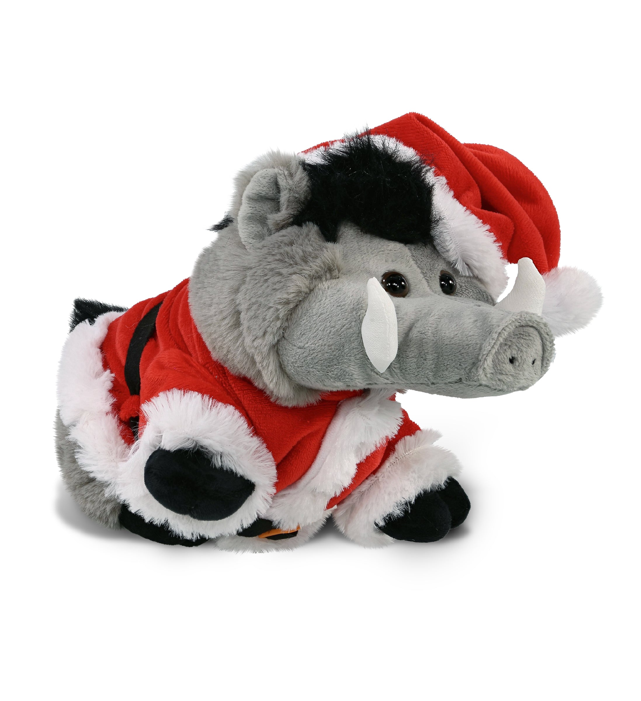 PLUSH SANTA - SUPER-SOFT PLUSH - GREY BOAR 7.5"