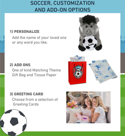 SUPER-SOFT PLUSH - GREY BOAR 7.5" WITH SOCCER PLUSH