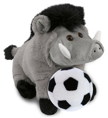 SUPER-SOFT PLUSH - GREY BOAR 7.5" WITH SOCCER PLUSH