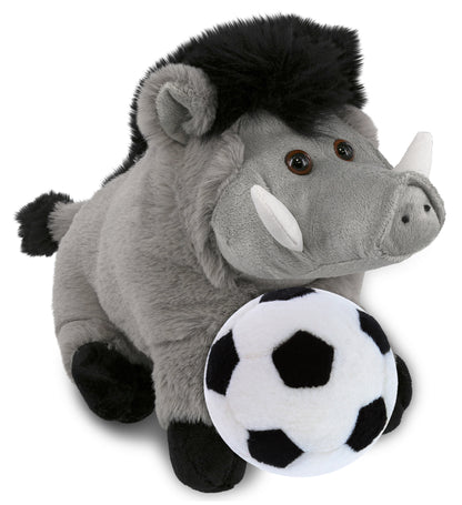 SUPER-SOFT PLUSH - GREY BOAR 7.5" WITH SOCCER PLUSH