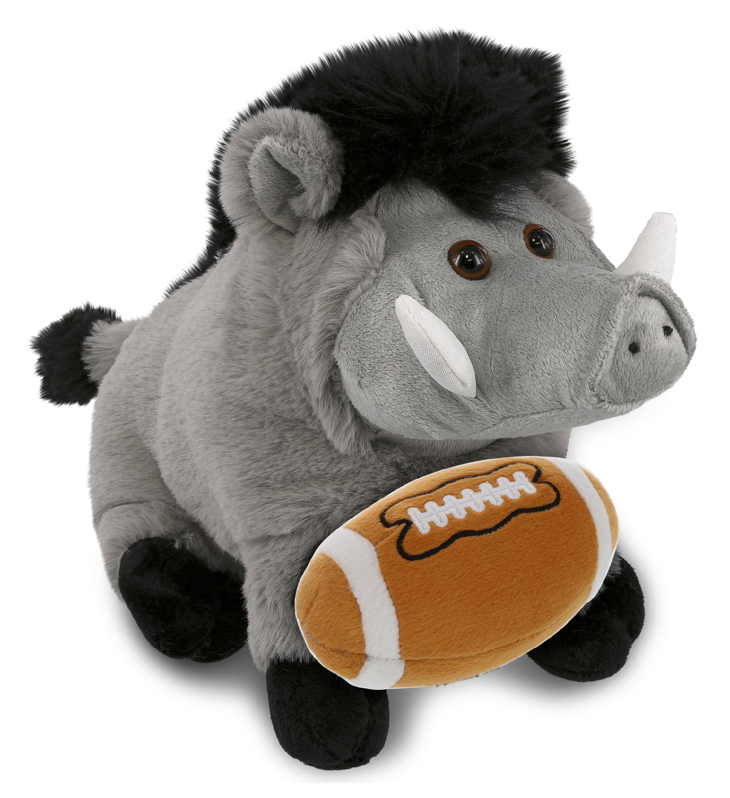 SUPER-SOFT PLUSH - GREY BOAR 7.5" WITH FOOTBALL PLUSH