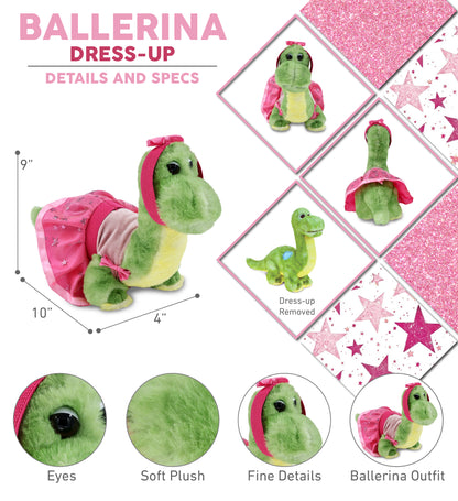 SUPER SOFT PLUSH - GREEN DINOSAUR Ballerina