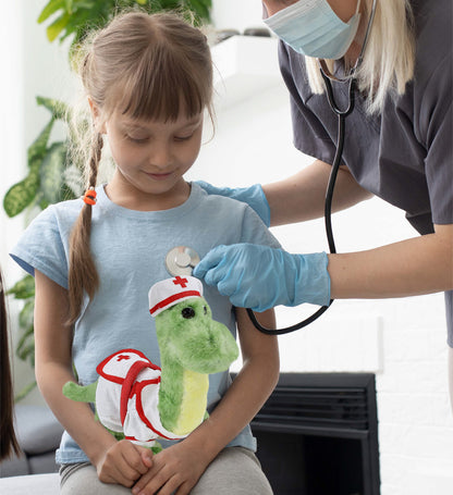 SUPER SOFT PLUSH - GREEN DINOSAUR NURSE DRESS UP