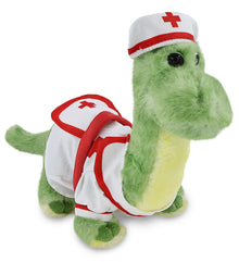 SUPER SOFT PLUSH - GREEN DINOSAUR NURSE DRESS UP