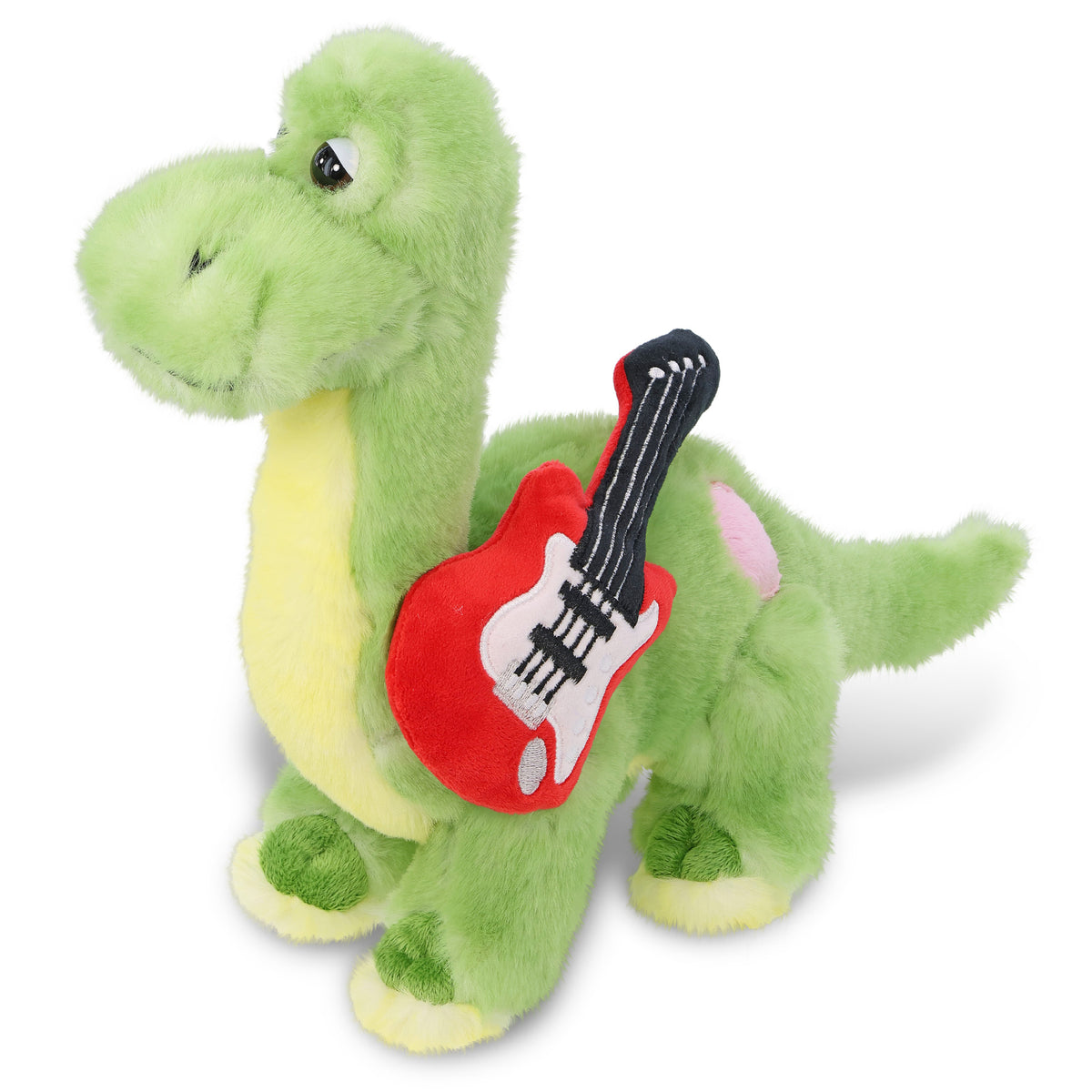 SUPER SOFT PLUSH - GREEN DINOSAUR WITH GUITAR ADD ON