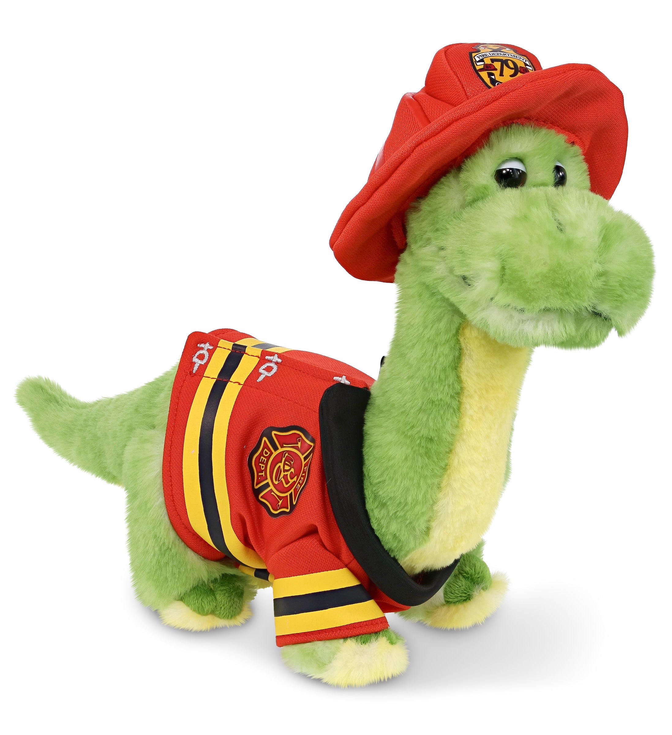PLUSH FIREMAN - SUPER SOFT PLUSH - GREEN DINOSAUR