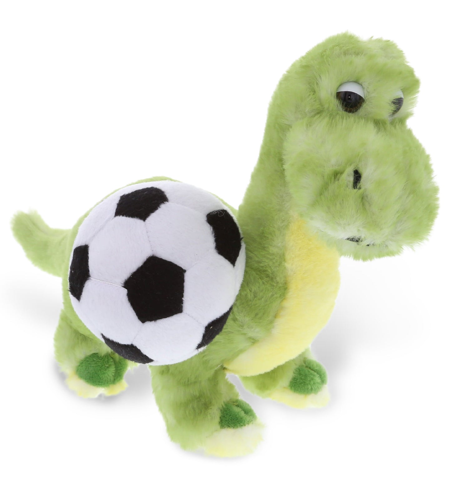 PLUSH SOCCER BALL - SUPER SOFT PLUSH - GREEN DINOSAUR