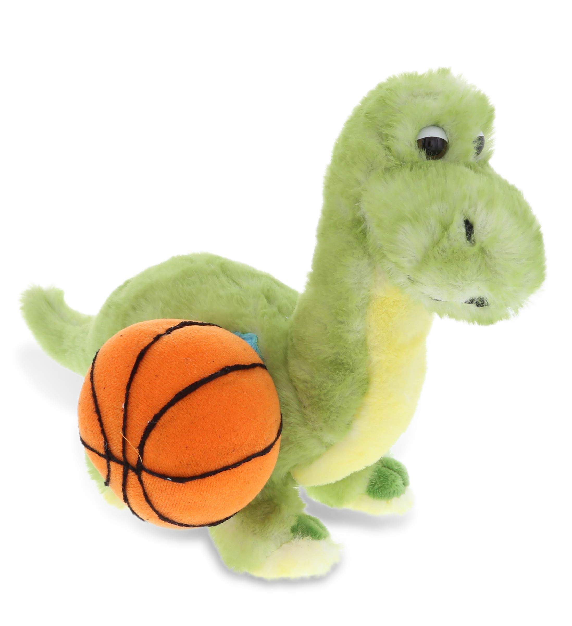 PLUSH BASKETBALL - SUPER SOFT PLUSH - GREEN DINOSAUR