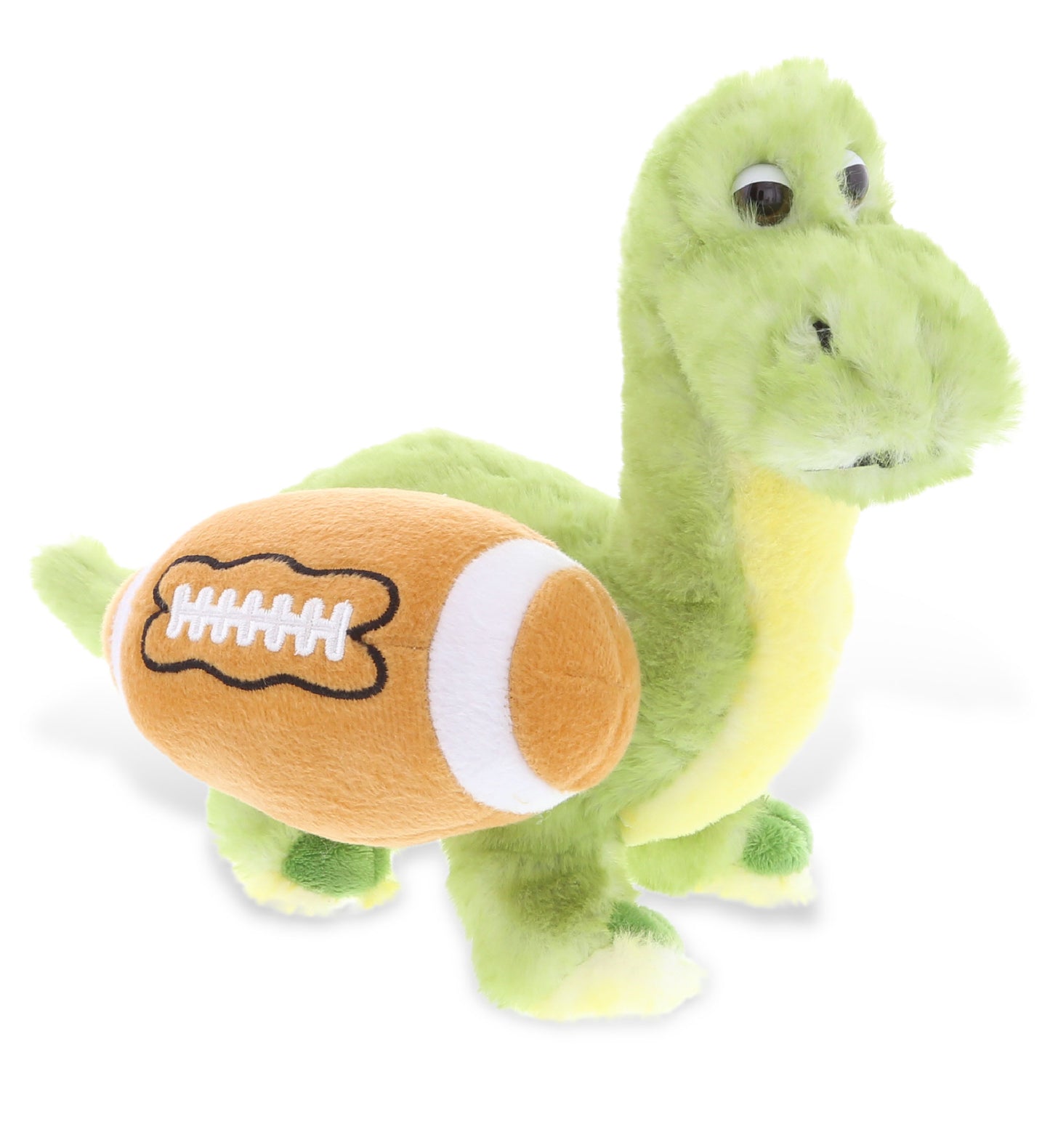 PLUSH FOOTBALL - SUPER SOFT PLUSH - GREEN DINOSAUR
