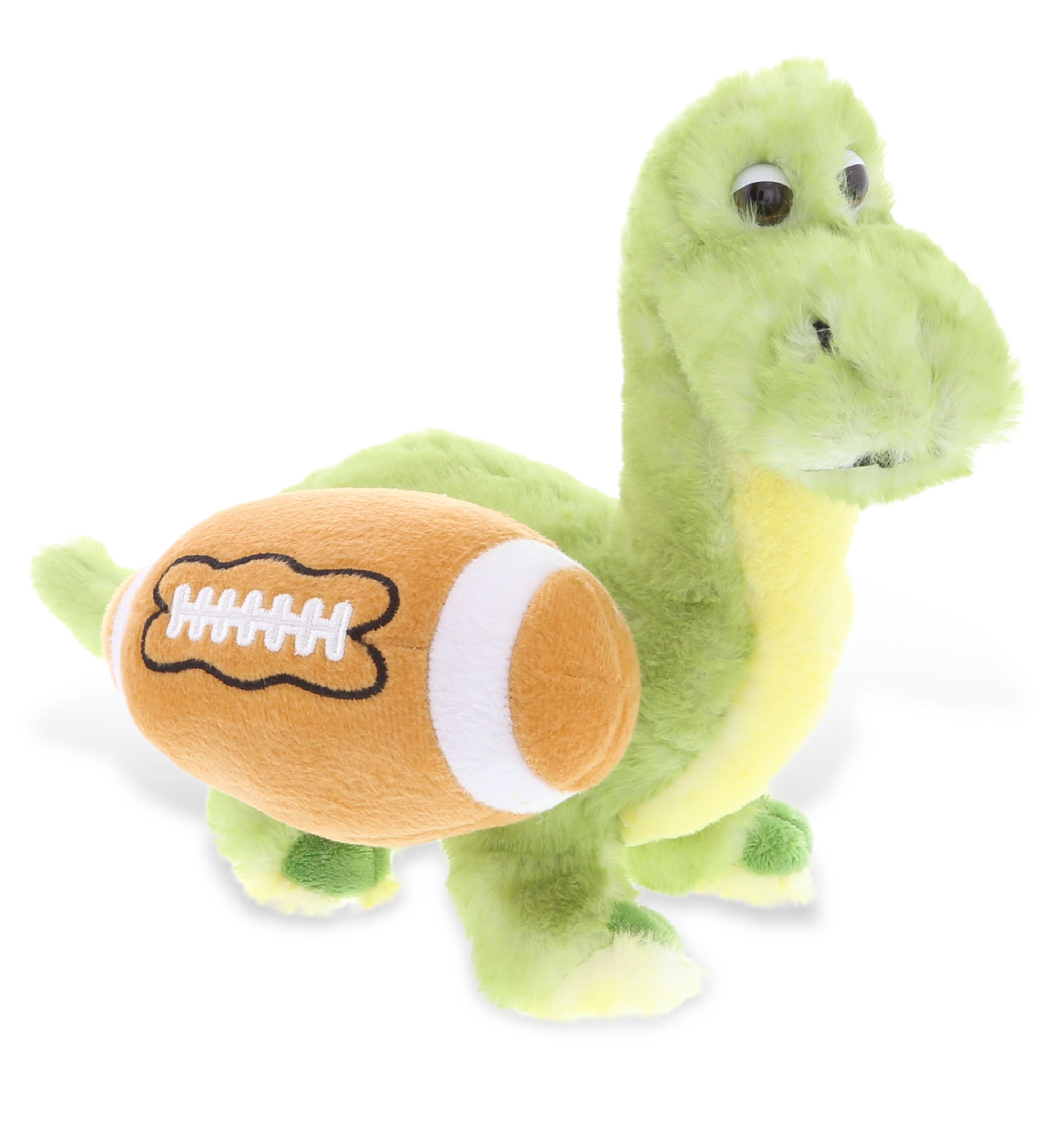 PLUSH FOOTBALL - SUPER SOFT PLUSH - GREEN DINOSAUR