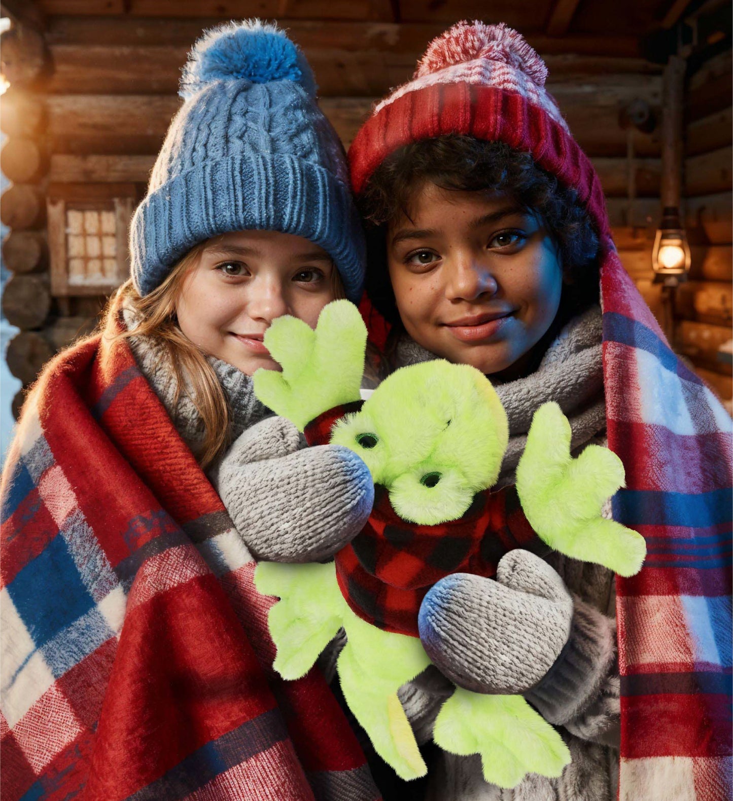 SUPER SOFT PLUSH - GECKO WITH RED PLAID HOODIE