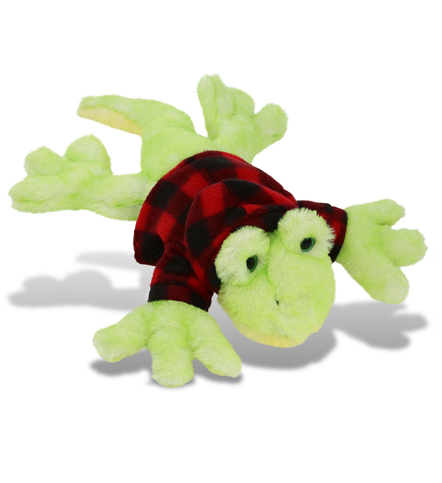 SUPER SOFT PLUSH - GECKO WITH RED PLAID HOODIE