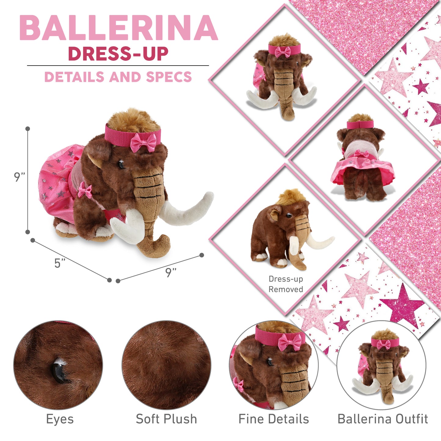 SUPER SOFT PLUSH - WILD MAMMOTH LARGE BALLERINA
