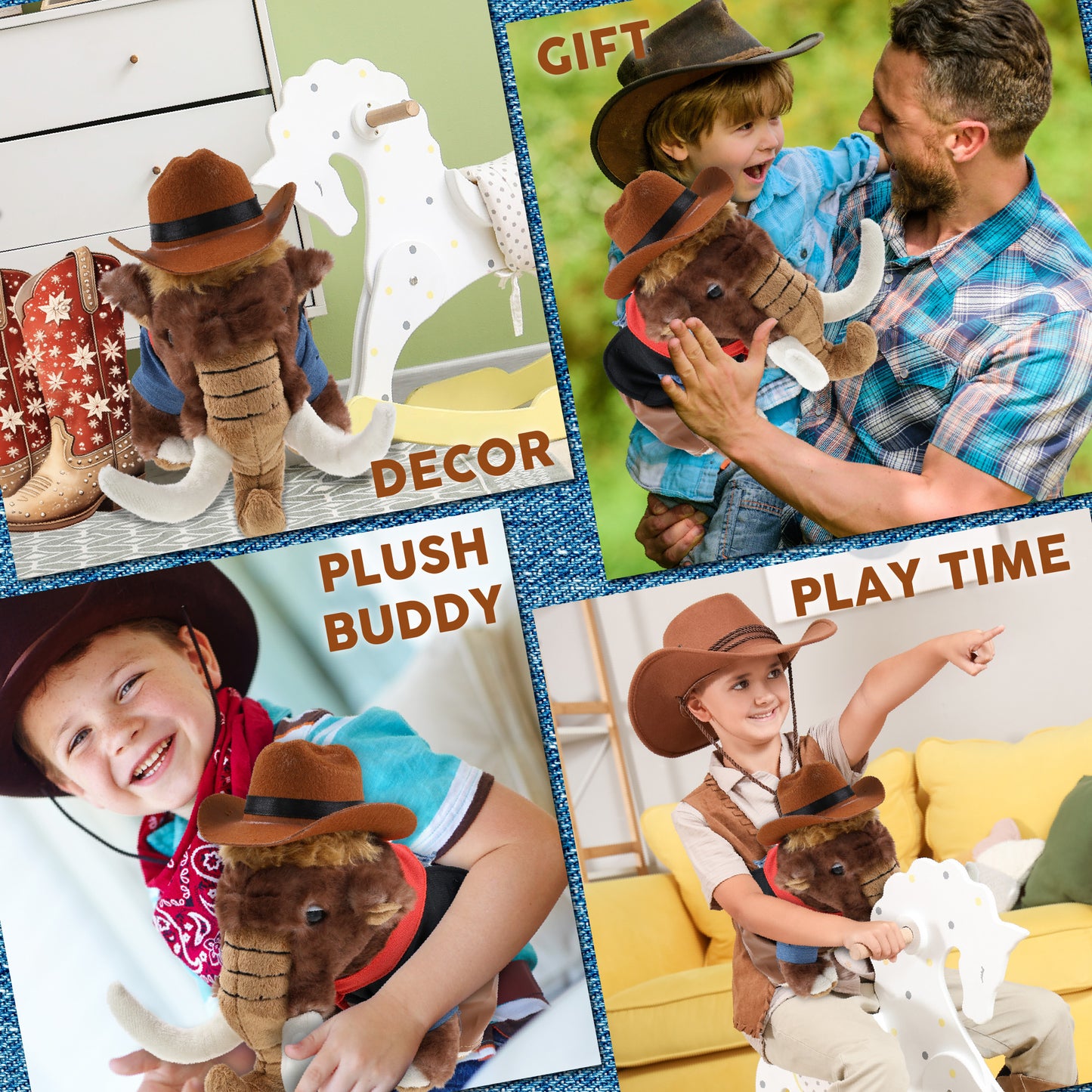 SUPER SOFT PLUSH - WILD MAMMOTH LARGE COWBOY DRESS UP