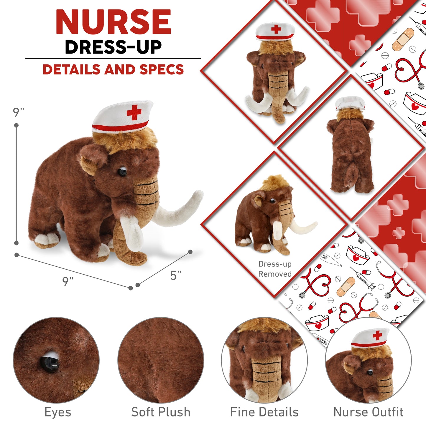 SUPER SOFT PLUSH - WILD MAMMOTH LARGE NURSE