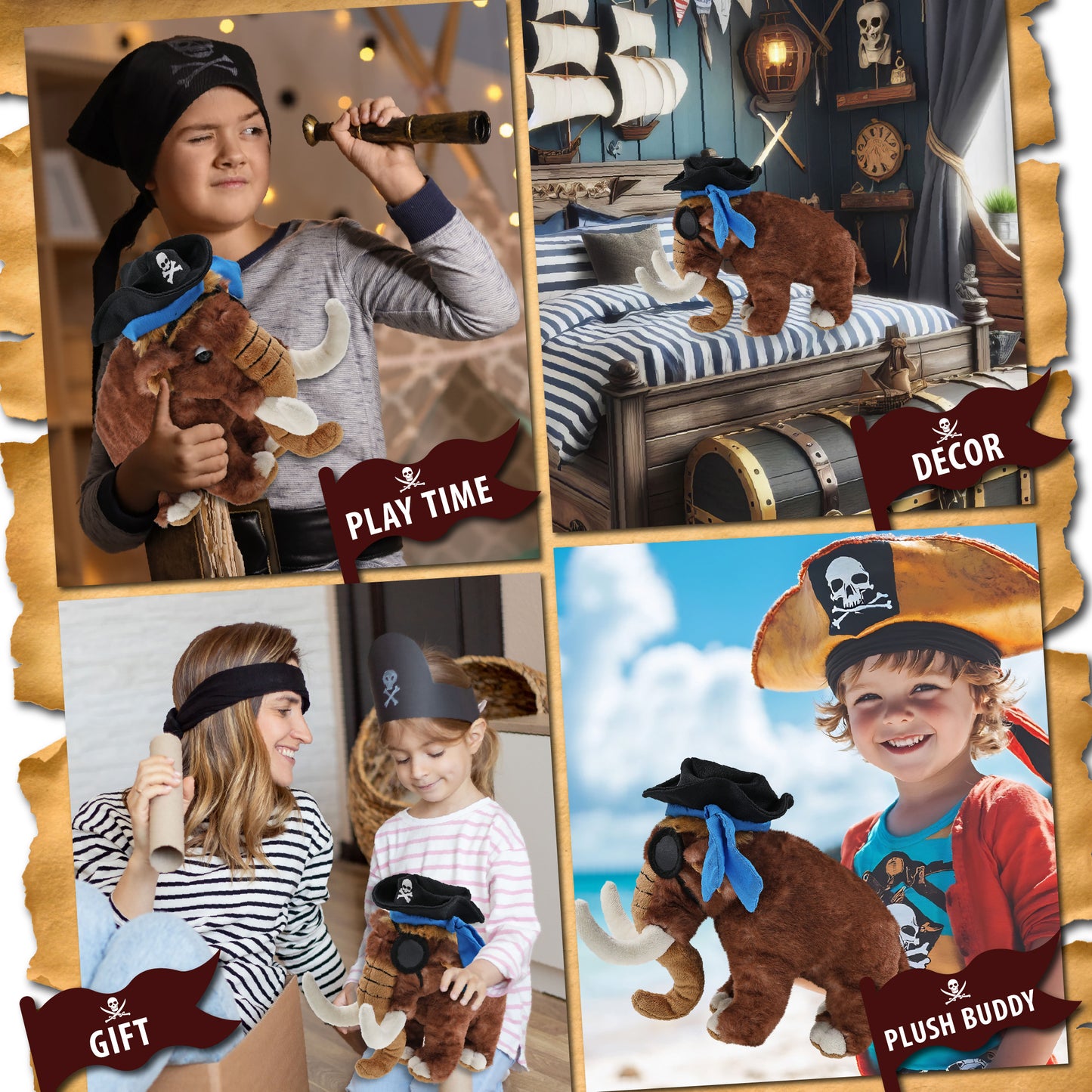 SUPER SOFT PLUSH - WILD MAMMOTH LARGE PIRATE DRESS UP