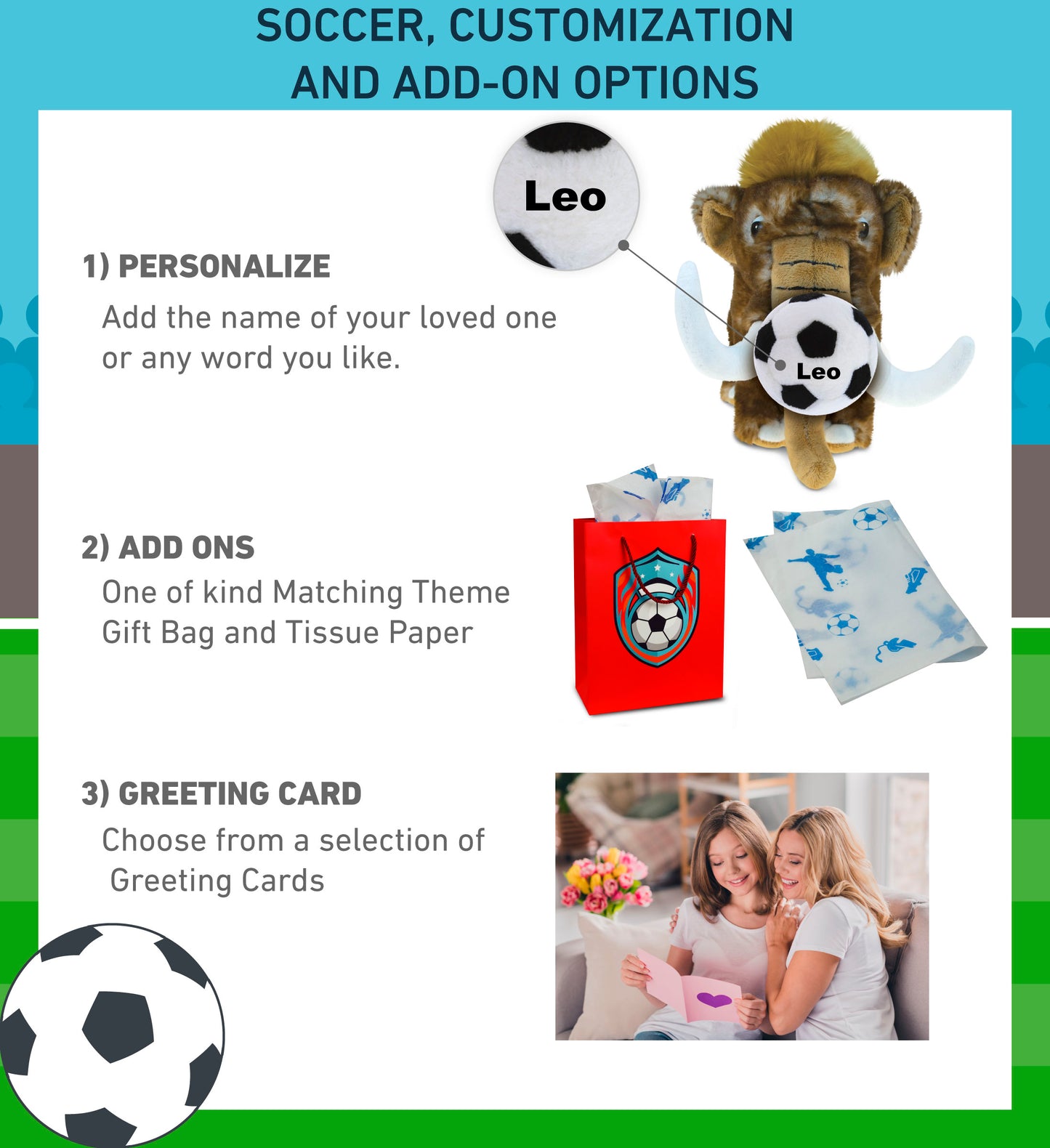 SUPER SOFT PLUSH - WILD MAMMOTH LARGE WITH SOCCER PLUSH