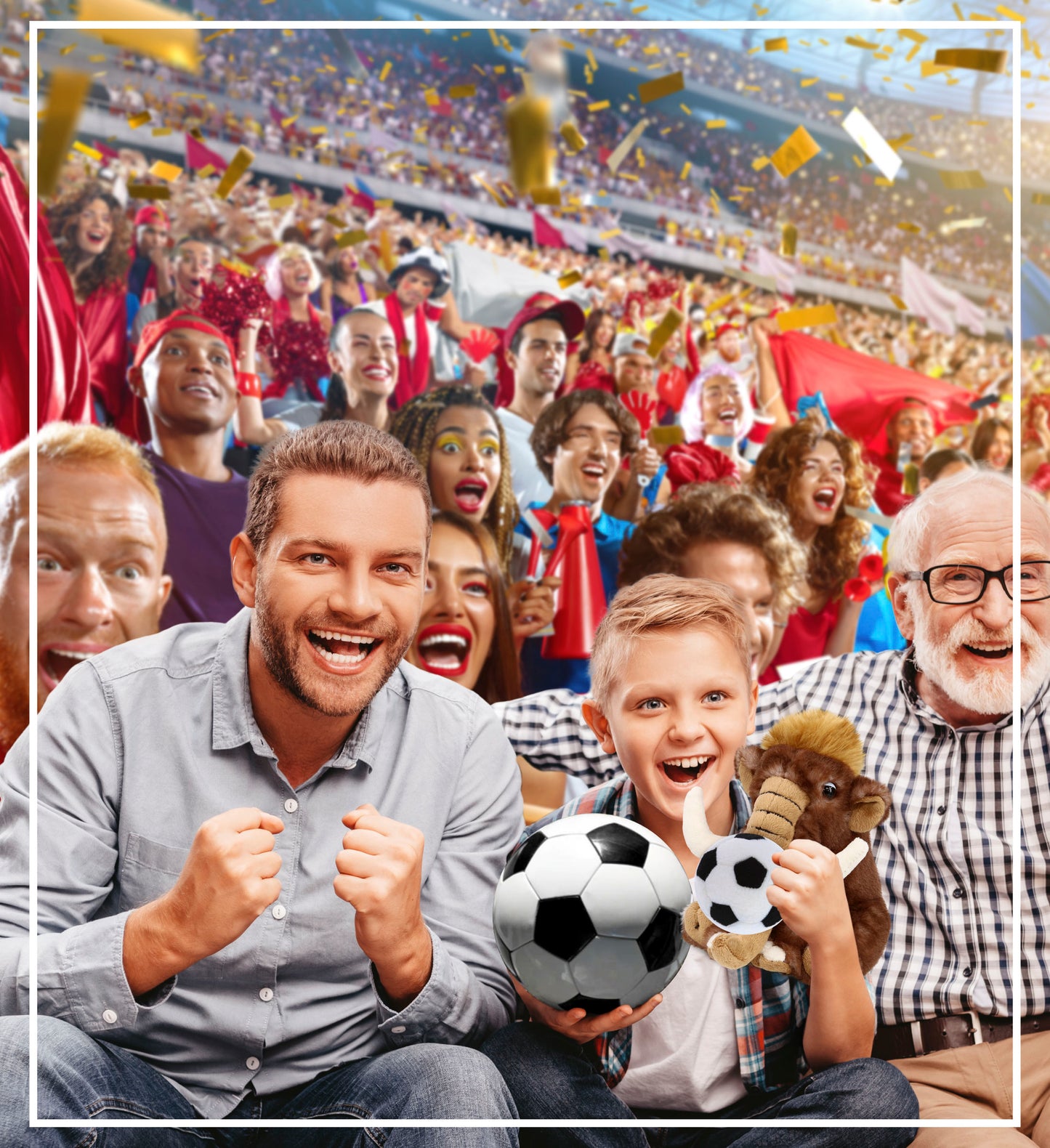 SUPER SOFT PLUSH - WILD MAMMOTH SMALL WITH SOCCER PLUSH