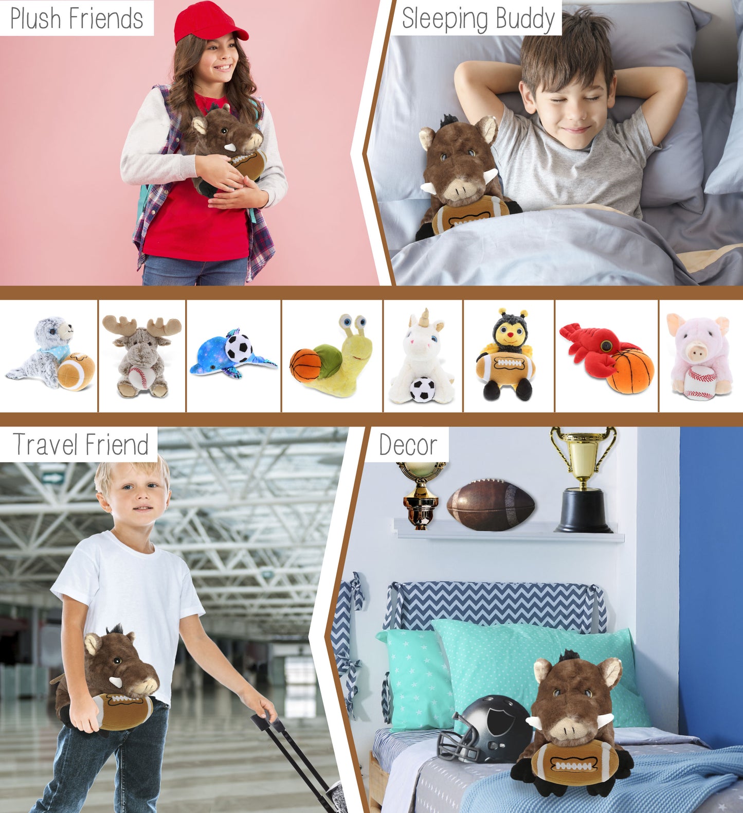 SUPER SOFT PLUSH - WILD BOAR WITH FOOTBALL PLUSH