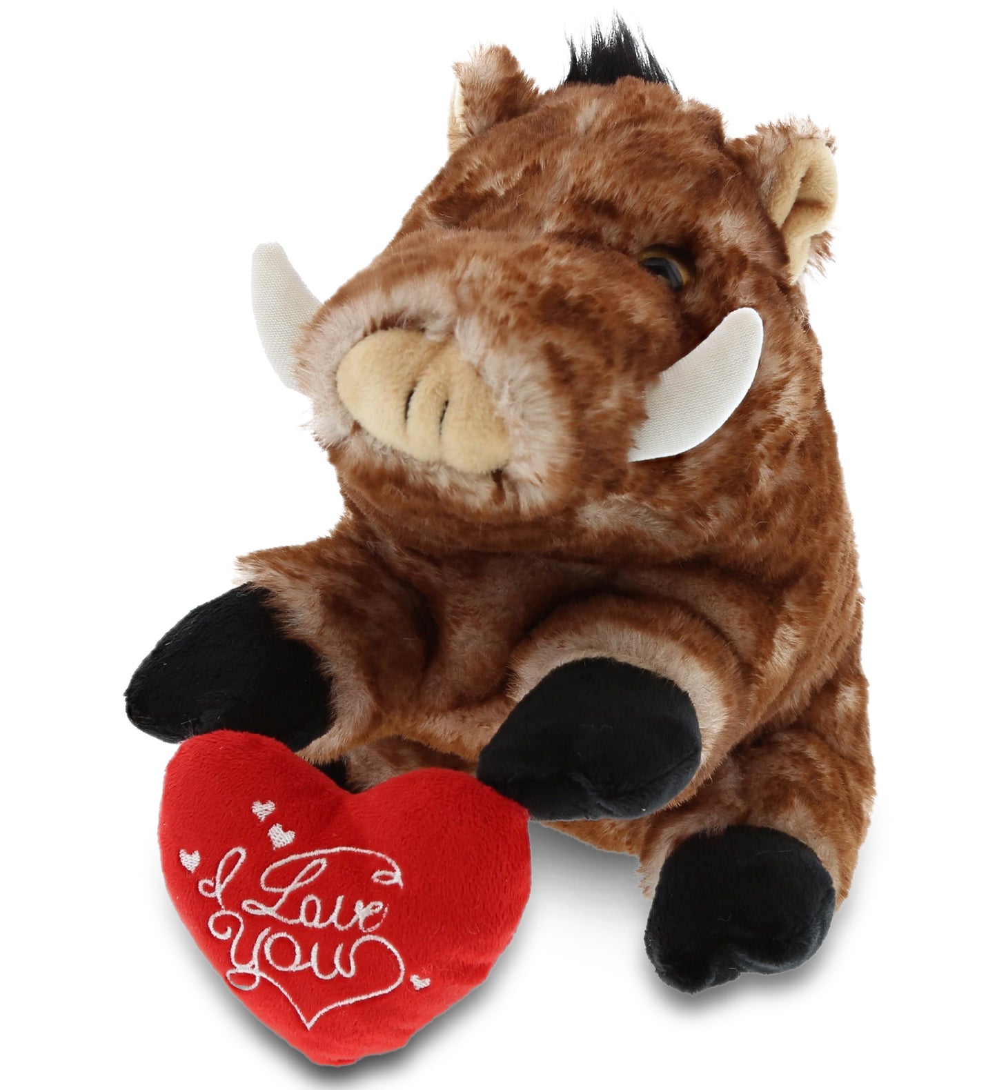 PLUSH I LOVE YOU RED HEART - SUPER SOFT PLUSH - WILD BOAR
