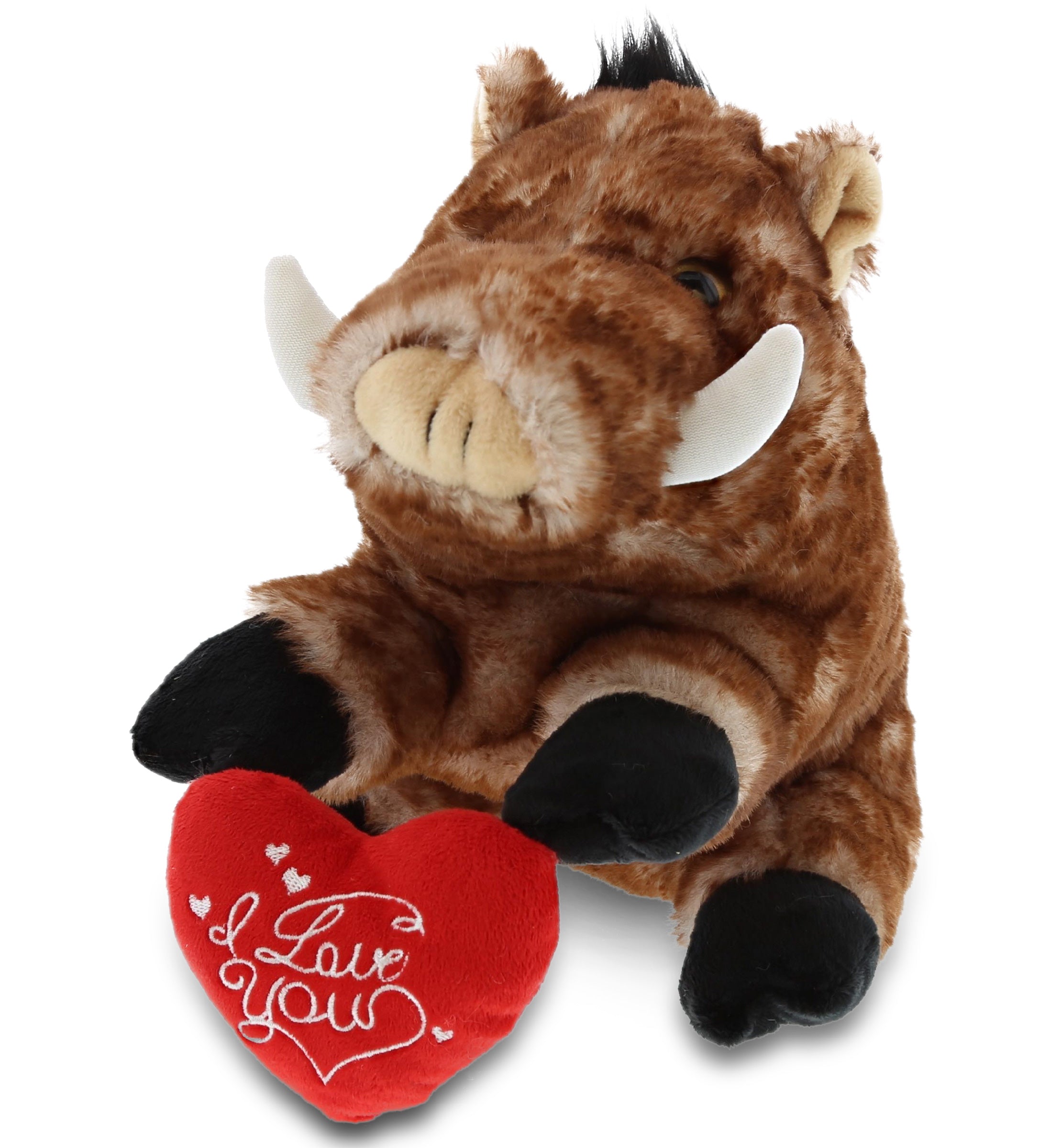 PLUSH I LOVE YOU RED HEART - SUPER SOFT PLUSH - WILD BOAR
