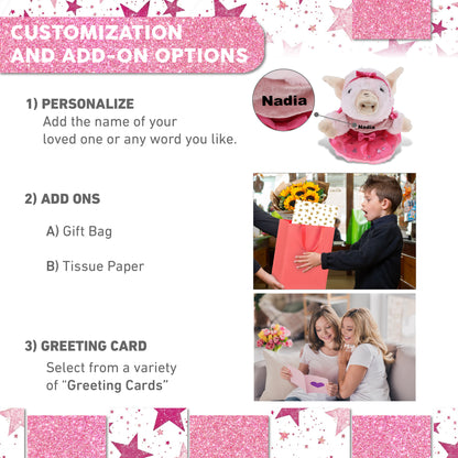 SUPER SOFT PLUSH - SQUAT PIGGY WITH BALLERINA DRESS UP