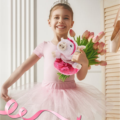 SUPER SOFT PLUSH - SQUAT PIGGY WITH BALLERINA DRESS UP