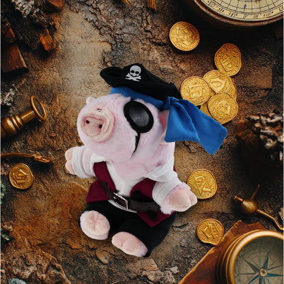 SUPER SOFT PLUSH - SQUAT PIGGY PIRATE DRESS UP