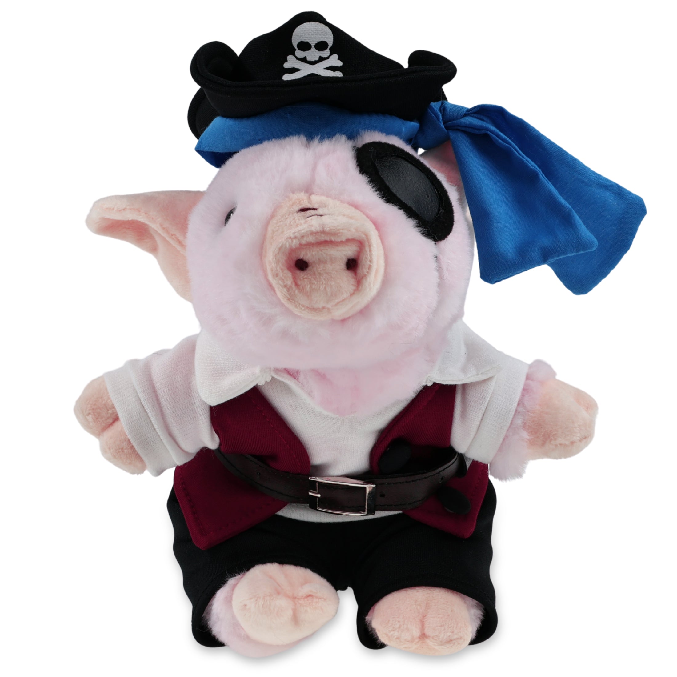 SUPER SOFT PLUSH - SQUAT PIGGY PIRATE DRESS UP