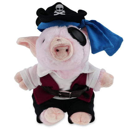 SUPER SOFT PLUSH - SQUAT PIGGY PIRATE DRESS UP