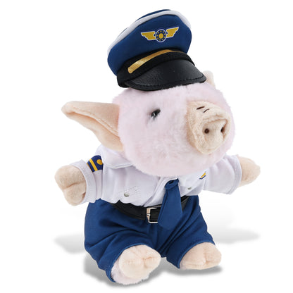 SUPER SOFT PLUSH - SQUAT PIGGY PILOT DRESS UP