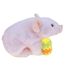 DolliBu Super Soft Cute Squat Piggy with Yellow Easter Egg Plush - 7 Inches