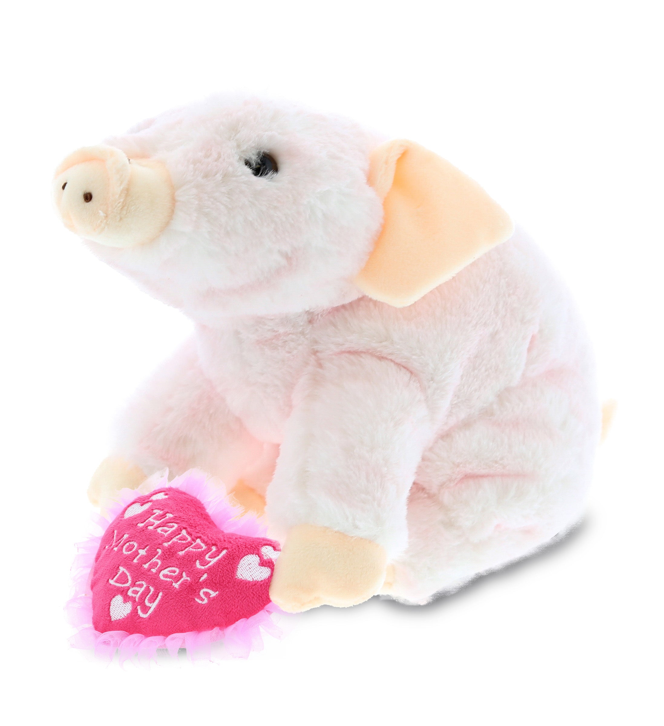 PLUSH MOTHERS DAY HEART - SUPER SOFT PLUSH - SQUAT PIGGY