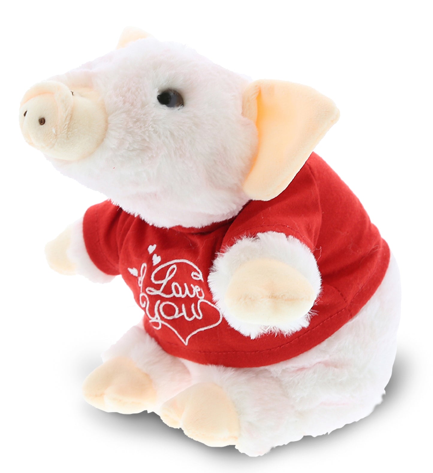 PLUSH I LOVE YOU RED SHIRT- SUPER SOFT PLUSH - SQUAT PIGGY