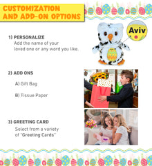 DolliBu Super Soft White Owl Bird with Yellow Easter Egg Plush - 8.5 Inches