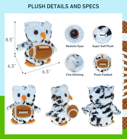 SUPER SOFT PLUSH - WHITE OWL WITH FOOTBALL PLUSH