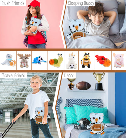 SUPER SOFT PLUSH - WHITE OWL WITH FOOTBALL PLUSH