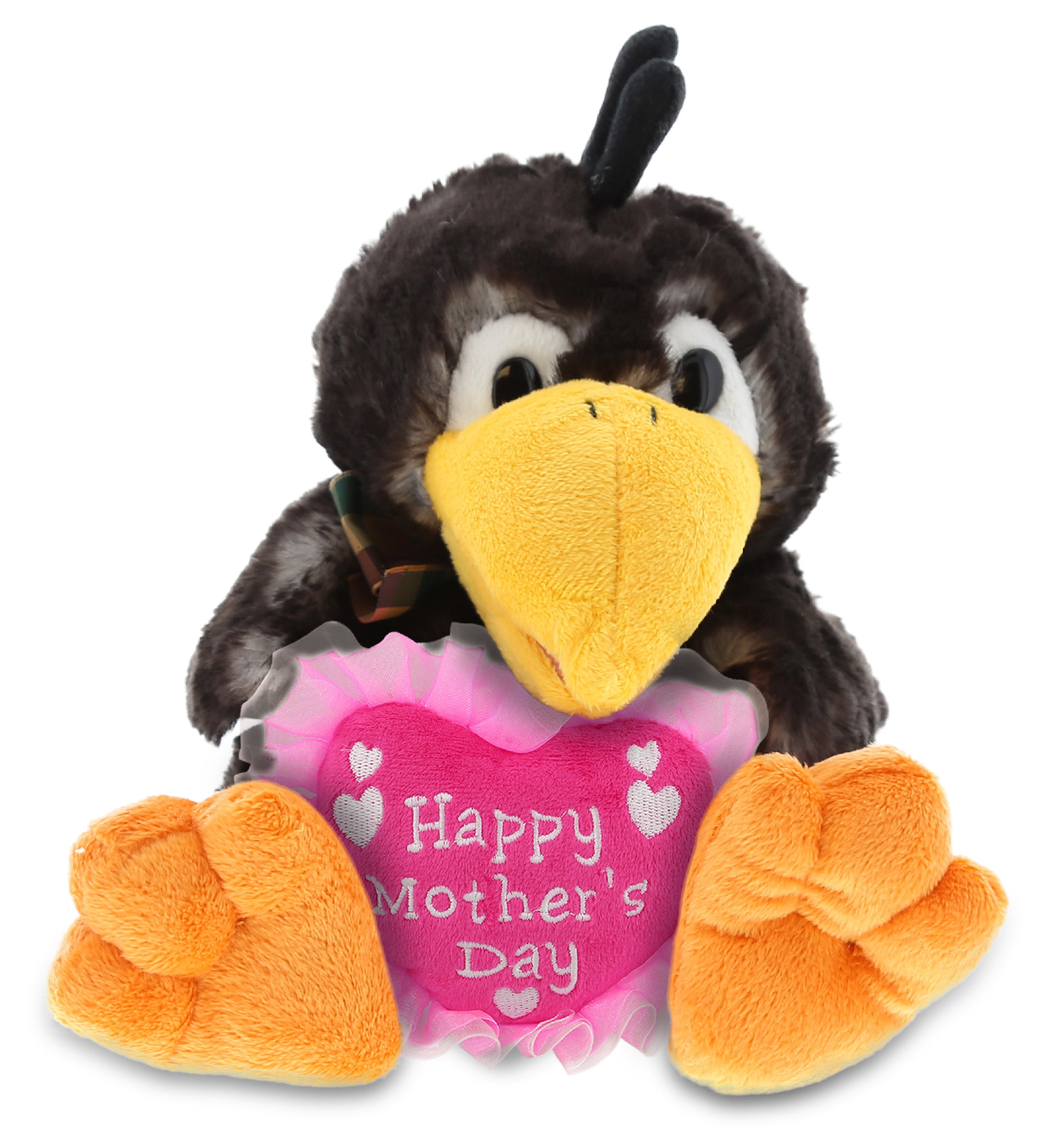 PLUSH MOTHERS DAY HEART - SUPER SOFT PLUSH - SITTING CROW