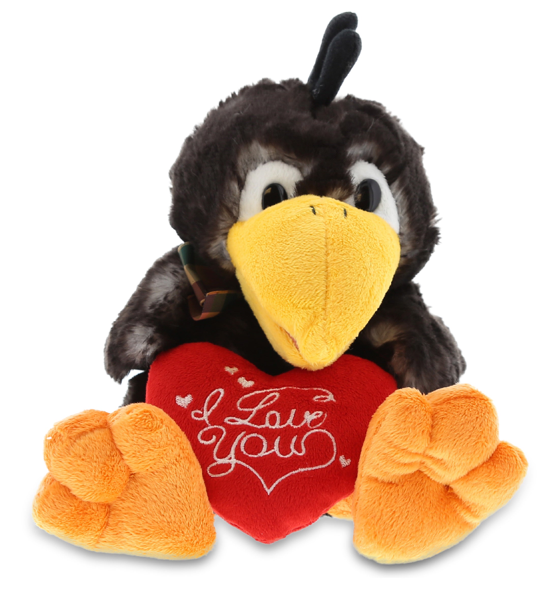 PLUSH I LOVE YOU RED HEART - SUPER SOFT PLUSH - SITTING CROW