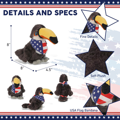 SUPER SOFT PLUSH - TOUCAN WITH USA BANDANA