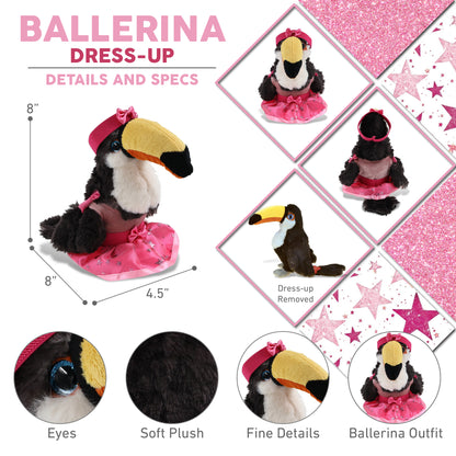 SUPER SOFT PLUSH - TOUCAN WITH BALLERINA DRESS UP