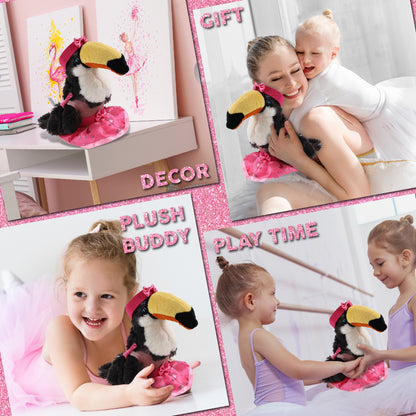 SUPER SOFT PLUSH - TOUCAN WITH BALLERINA DRESS UP